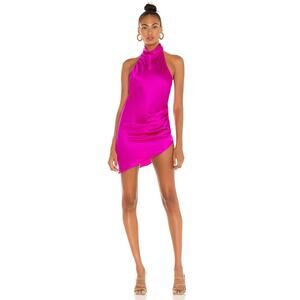 Amanda Uprichard Samba Dress in Dark Hot Pink 100% Silk Sleeveless M NWT NEW